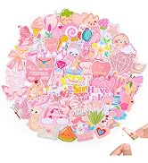 NICEVINYL Girly Self Adhesive Patches: 60Pcs Embroidered Patches | Pink Stick-on Patches Strong H...