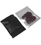 PABCK 100 Pcs Clear Mylar Bags Matte Black 2.9x3.9inch (2.5x2.7inch inside size) Heat Seal Reseal...