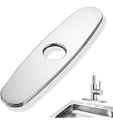 Faucet Hole Cover Deck Plate - 10 inch Stainless Steel Escutcheon Plate, Round Deck Plate Cover 1...