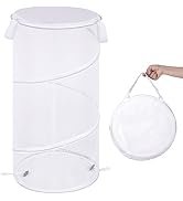 BATTOO Large Collapsible Laundry Basket with Lid Foldable Mesh Pop Up Hamper with Handles for Lau...