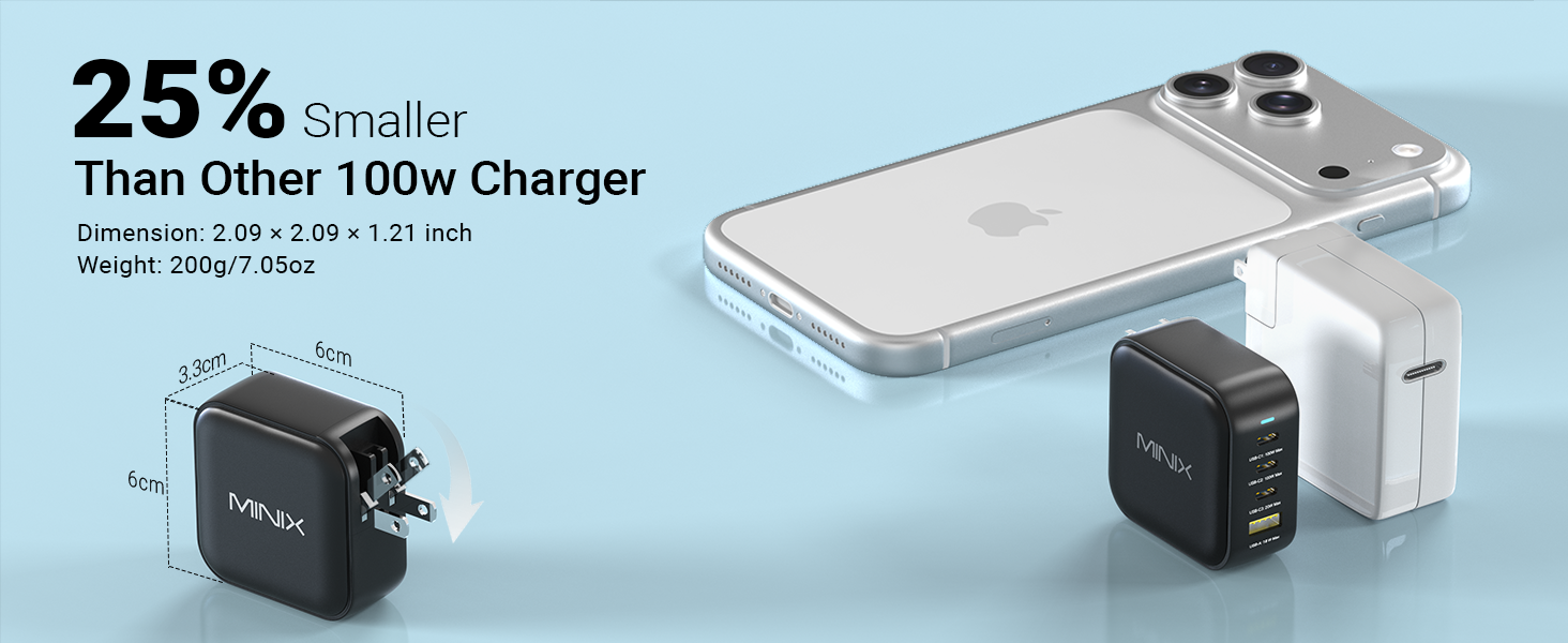 Compact 4-Port USB c charger