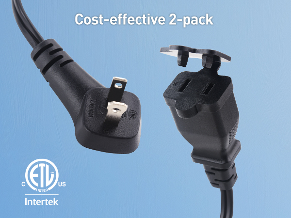 360° Rotating Flat Plug Short Extension Cord