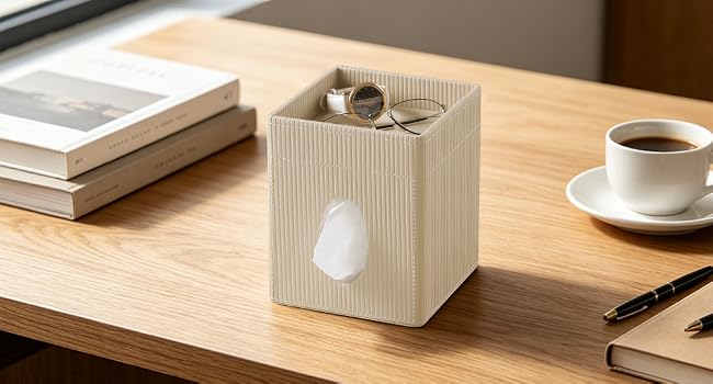 leather tissue box cover