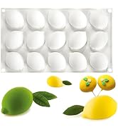 Silicone Lemon Mold, 15-Cavity Fruit Shape Baking Tray for Desserts, White