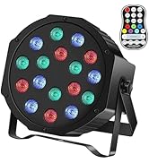 U`King Rechargeable Par Lights Wireless 18 * 2W RGB Stage Lighting Battery Powered Uplights DMX C...