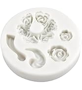 Silicone Teapot Mold, Mini Rose and Flower Baking Tools for Fondant, Gum Paste, Chocolate Making,...