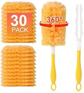 30 Count Duster Refill for Swiffer Duster with 1 Handle - 360° Multi-Surface Larger Size Feather ...