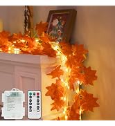 suddus 33FT 100 LED Maple Leaf String Lights Battery Operated Copper Wire | Vine with Fairy Light...
