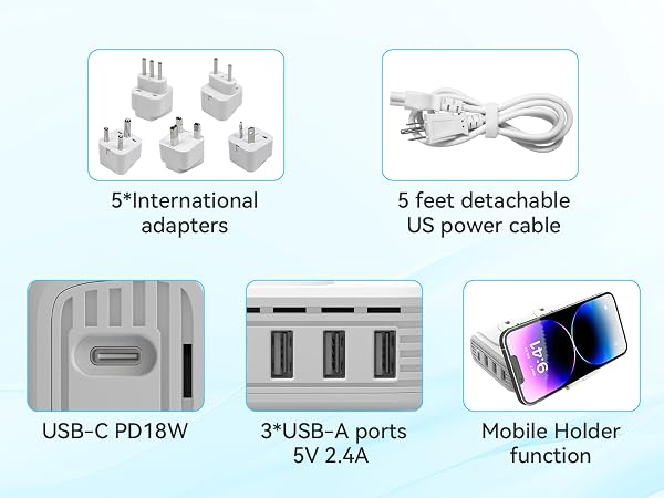 ALLWEI International Travel Adapter 220V to 110V Power Voltage Converter