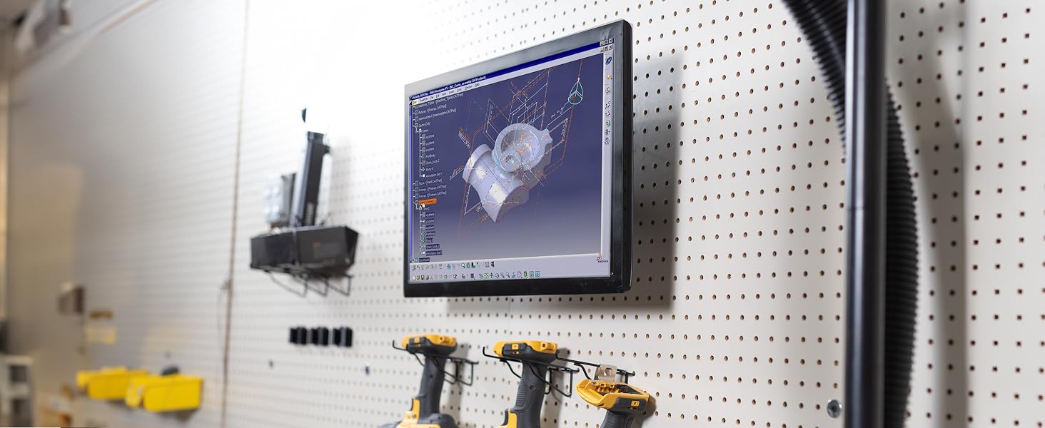 Single Monitor Pegboard Panel Mount