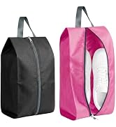 FMLIUY 2 Pack Mesh Shoe Bags for Travel Breathable Drawstring Sneaker Pouches Pink 13.4''×6.7''×4...