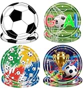 WRXVVTSV 50PCS Soccer Birthday Dessert Plates 7 Inch – Small Party Paper Plates for Cake, Snacks ...