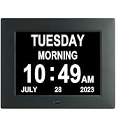 ybest 7 Inch Extra Large Non-Abbreviated Day Date & Month Digital Day Calendar Clocks with Auto-D...