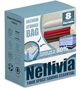 Nellivia 8 Mega Jumbo XXL Vacuum Storage Bags with Pump, Supersized Compression Space Saver for C...
