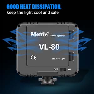 Mettlelite VL80 video light runs cool