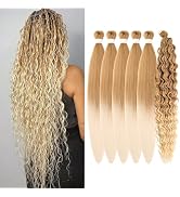 Blonde Braiding Hair 27/613# Boho Hair for Braiding Synthetic Deep Wave Boho Braids Hair for Women