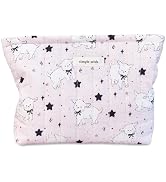 STARDW Cute Cotton Quilted Makeup Bag Cosmetic Bags for Women and Girls,Travel Toiletry Bag Flora...