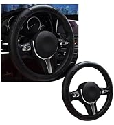 povtii Car Steering Wheel Cover, 15 Inch Leather Breathable Auto Steering Wheel Protector, Comfor...
