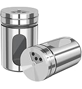 EZYoutdoor 2 PCS Salt and Pepper Shakers - Spice Dispenser Set with Adjustable Pour Holes - Stain...