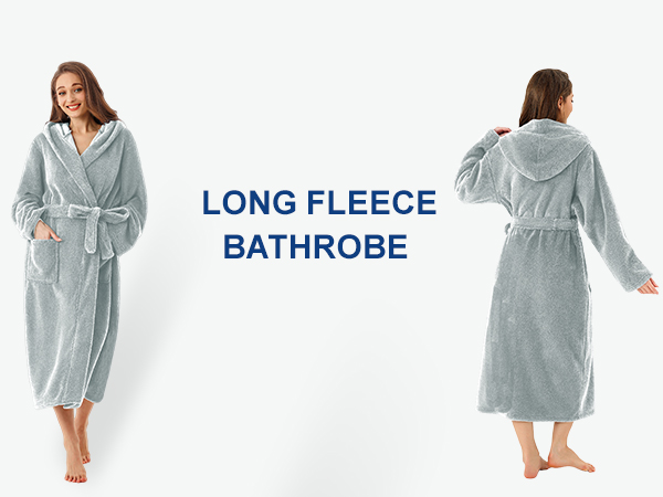 long fleece bathrobe
