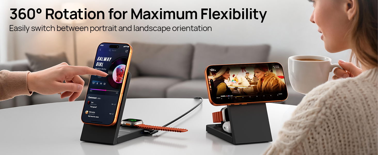 cordless charging dock folding iphone apple