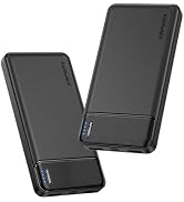 AsperX 2-Pack 10000mAh Slim Portable Charger,USB C Battery Pack Power Bank | in&Out Fast Charging...