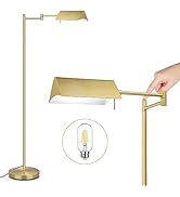 Mlambert Reading Floor Lamp,LED Pharmacy Lamp with Swing Arm,Swivel Head Adjustable Standing Lamp...