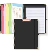 HAUTOCO Clipboard Folio with Refillable Lined Notepad for Letter Size (11" x 8.5"), 5 Dividers wi...