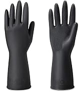 ThxToms Chemical Resistant Rubber Gloves, Cleaning Protective Work Heavy Duty Industrial Gloves f...