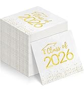 100Pcs Class of 2026 Graduation Napkins, Disposable Congrats Grad Paper Cocktail Napkins Square F...