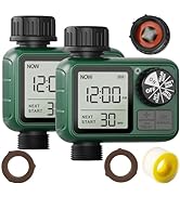 2 Pcs Sprinkler Timers, XinFuturse Water Timer, Programmable Garden Hose Timer with Rain Delay, M...