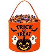 Oeyliz Halloween Candy Bucket Large Halloween Trick or Treat Orange Basket | Halloween Candy Buck...