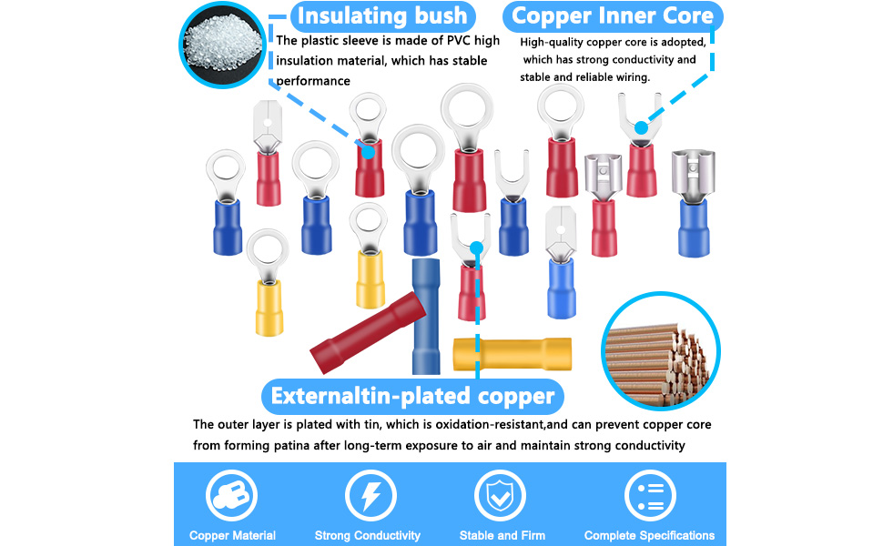 150PCS Mixed Quick Disconnect Electrical Insulated