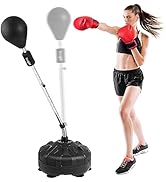 Yes4All Punching Bag with Stand, Adjustable Height, Boxing Equipment with PU Leather Speed Reflex...