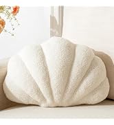 XIAIJIA Seashell Throw Pillows Shell Shaped Pillow White Sea Shell Pillows for Bed Seashell Decor...