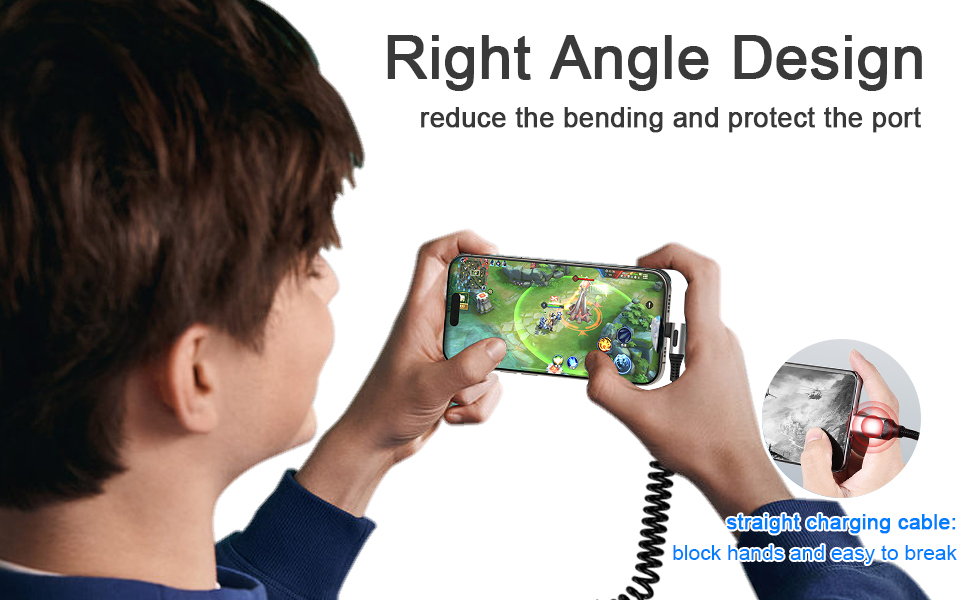 90 Degree Coiled Lightning Cable