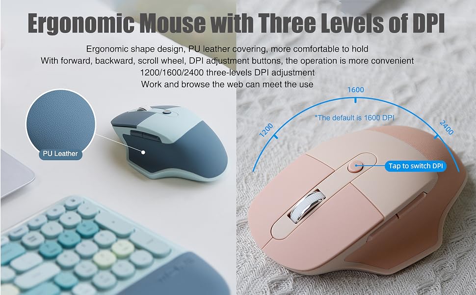 Ergonomic Mouse with Three Levels of DPI