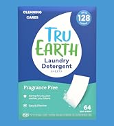 Tru Earth Compact Dry Laundry Detergent - Up to 128 Loads (64 Sheets) - Paraben-Free - Original E...