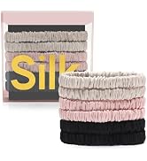6Pcs Silk Hair Ties Small 22 Momme 100% Pure Mulberry Silk Scrunchies for Women Girls Thin Skinny...