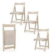 Giantex Folding Dining Chairs Set of 4, Modern Kitchen Chair with Padded Seat & Curved Backrest, ...