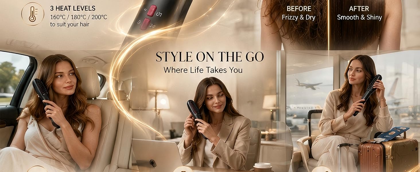 Cordless Steam Mist Straightening Comb