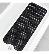 Linoows Bathtub and Shower Mats, Extra Long Non-Slip Bath Mat 39 x 16 Inch, Machine Washable Bath...