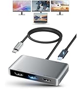 avedio links USB C to HDMI Multi Monitor Adapter, HDMI Splitter 1 in 3 Out Extended Display for T...