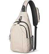 G4Free Sling Bag RFID Blocking Sling Backpack Crossbody Chest Bag Daypack for Hiking Travel(Ivory)
