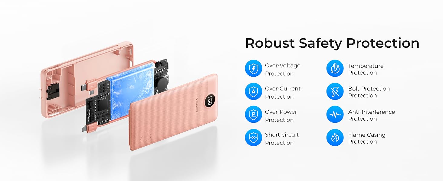 portable charger with built in cable