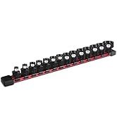 ZHAX 14-Piece 3/8" Drive Metric Low Profile Nano Impact Socket Set 6-19mm, Cr-Mo,6-Point,Stubby S...