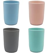 Topsky 4pcs Bathroom Tumbler Toothbrush Cup Plastic Tumblers Water Tumbler Reusable Drinkware Dri...