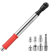 XUNTOP 1/2" Offset Extension Wrench with 1/2" 1/4" 3/8" 6 Drivers Adapters High-Strength Alloy St...
