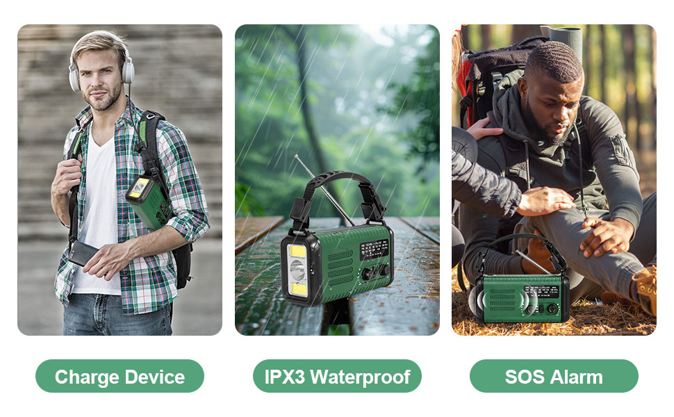 crank radio flashlight cell phone charger