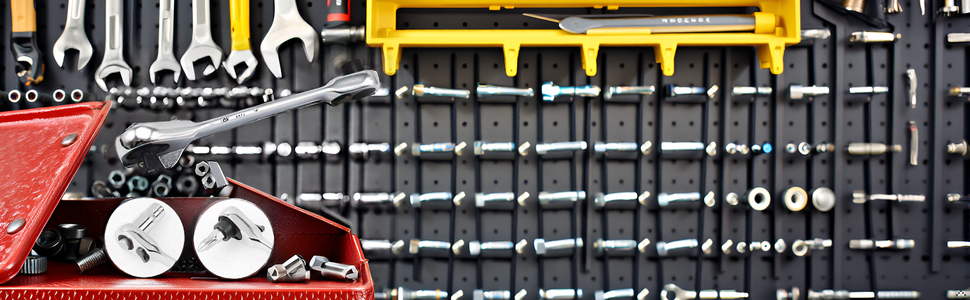 A workbench with various tools and components neatly organized, creating an inviting space for worki